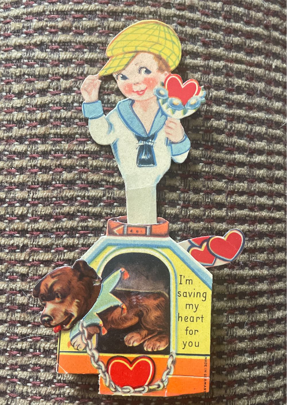 Valentine - Flat - Mechanical - Girl With Dog - Valentine (Mechanical) ornament collectible - Main Image 2