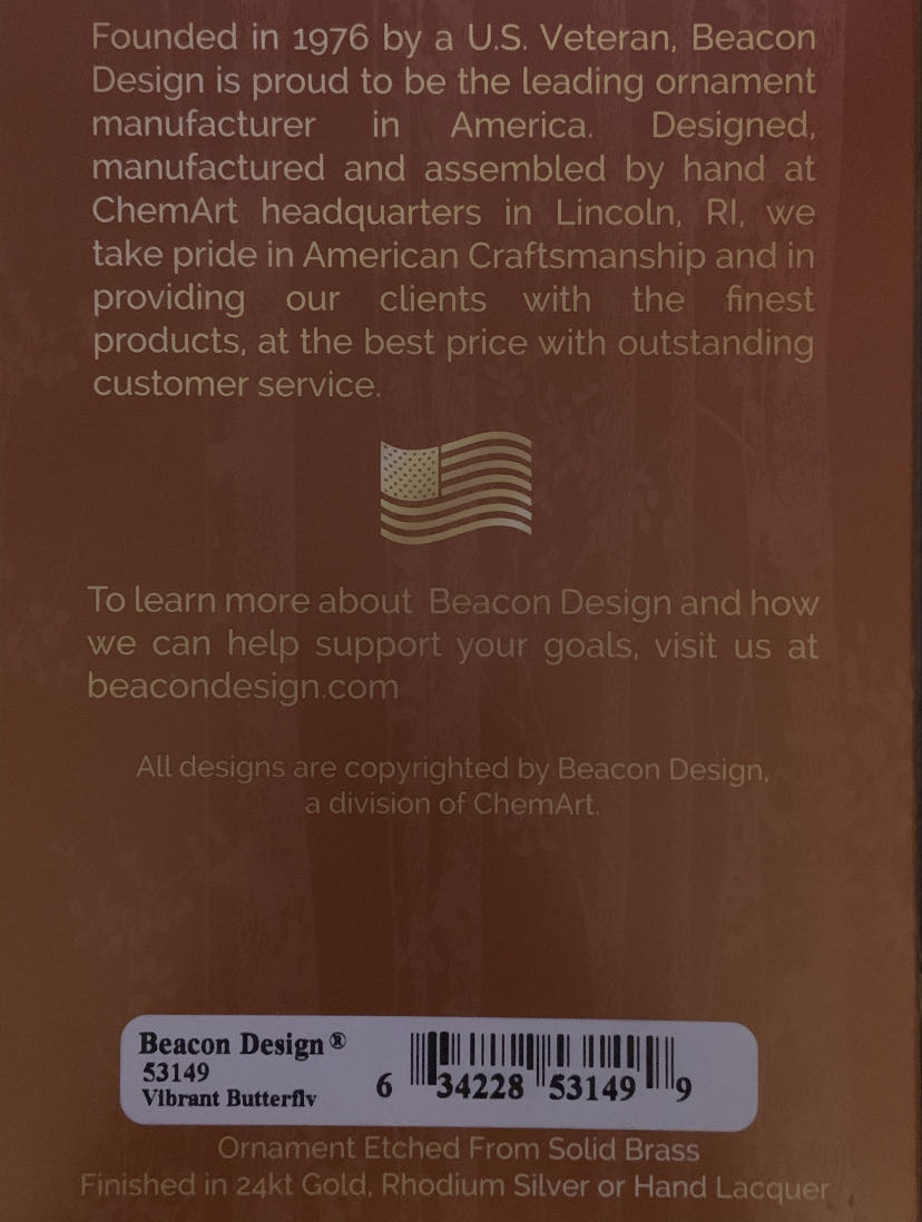 Vibrant Butterfly  ornament collectible [Barcode 634228531499] - Main Image 2