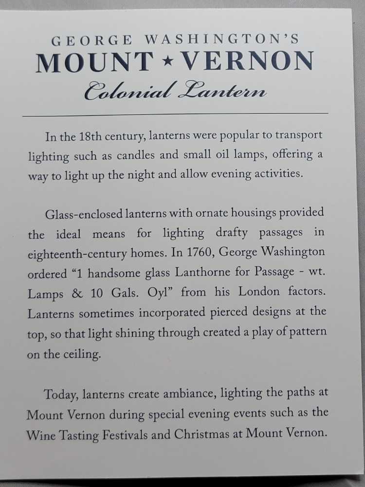 Mount Vernon Colonial Lantern ornament collectible - Main Image 3