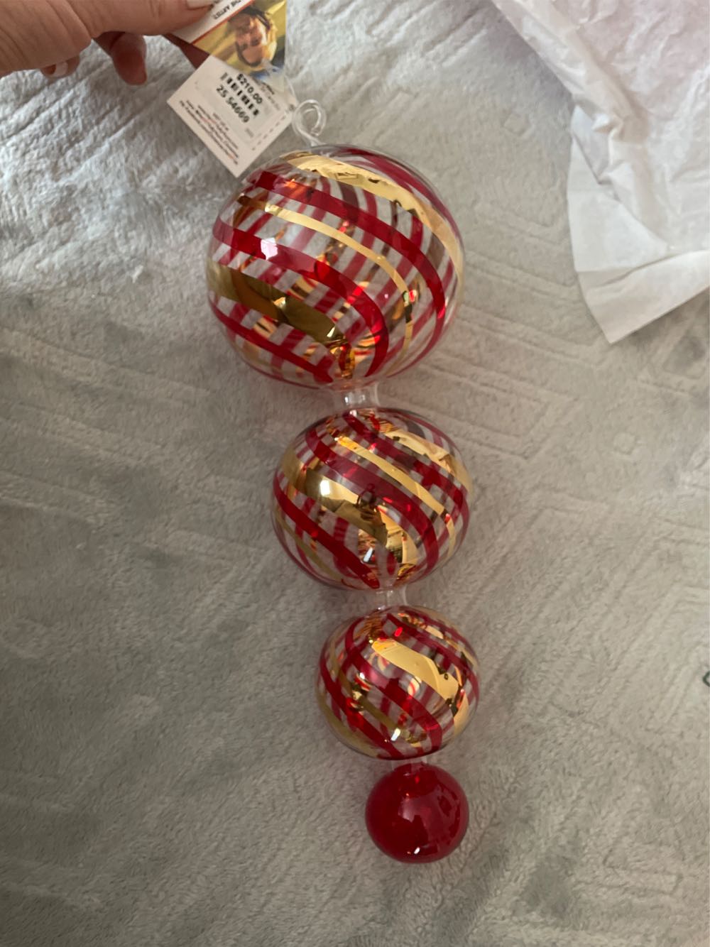 HY Ruby Gold Swirl 24 carat  ornament collectible - Main Image 2