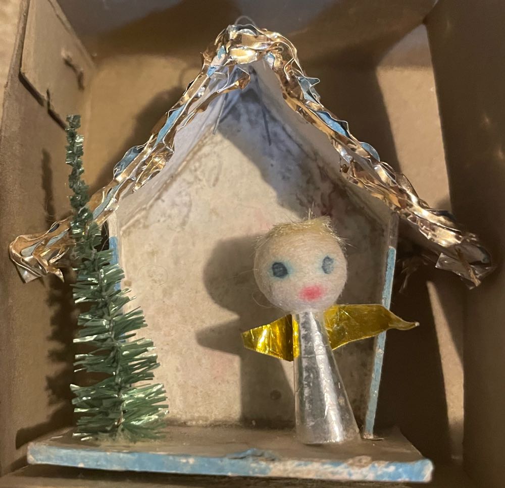 Shiny Brite - Christmas Novelty - Angel & Tree - Angel (3-D Diorama) ornament collectible - Main Image 1