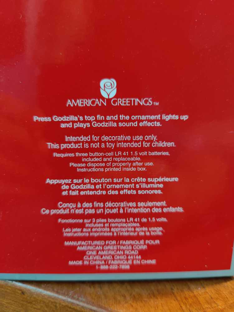 Godzilla Origins Godzilla Carlton Heirloom Ornament  (Godzilla Orgins) ornament collectible [Barcode 067008268023] - Main Image 3