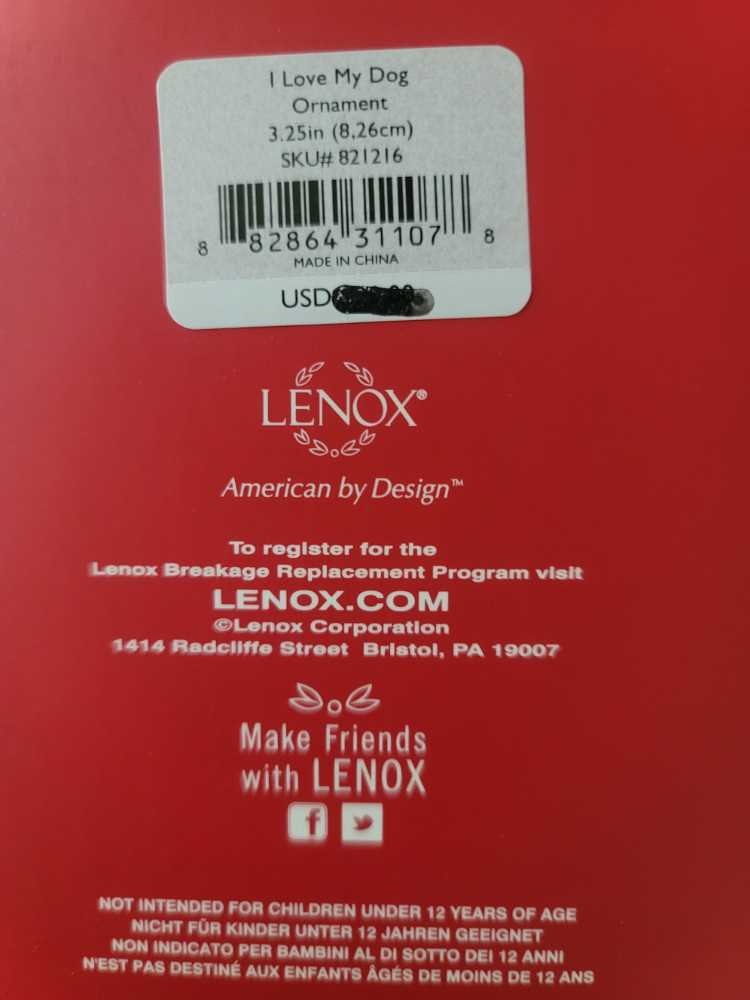 I Love My Dog Ornament  ornament collectible [Barcode 882864311078] - Main Image 2