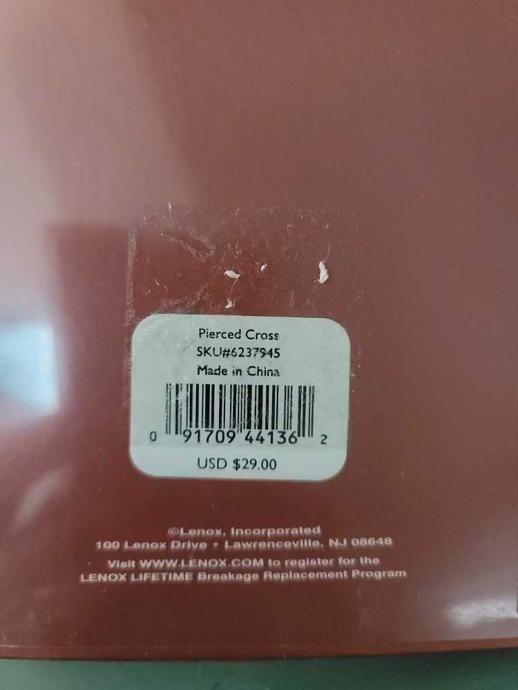 Lenox Pierced Ivory Cross Ornament In Box Ebay  ornament collectible [Barcode 091709441362] - Main Image 2