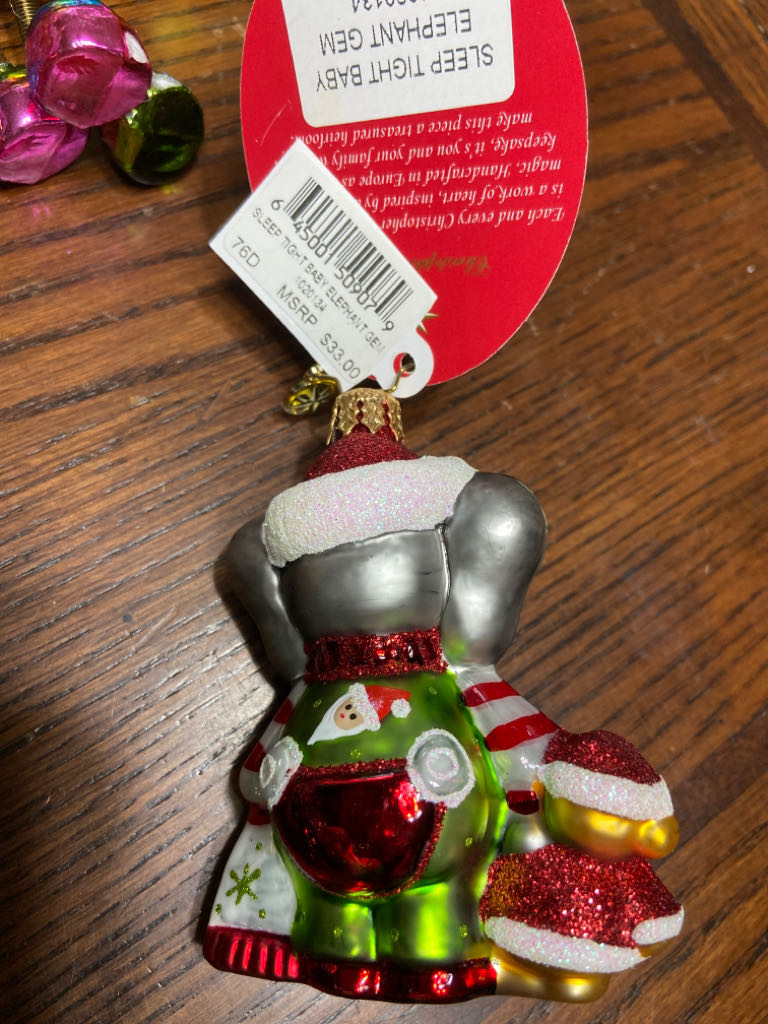 Sleep Tight Baby Elephant Gem  ornament collectible - Main Image 2