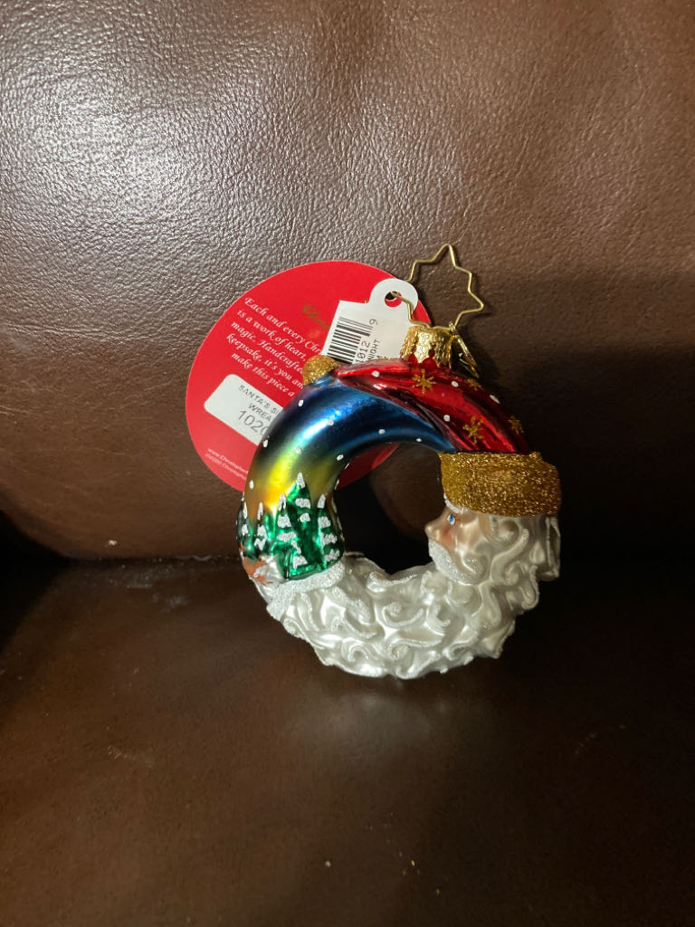 Santas Silent Night Wreath Gem  ornament collectible - Main Image 2