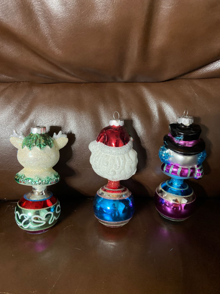 Shiney Bright Santa Snowman Reindeer  ornament collectible - Main Image 2