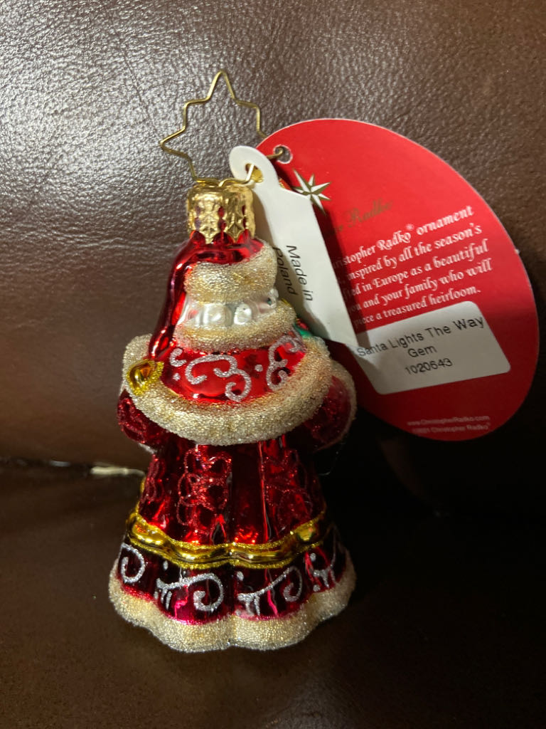 Santa lights the way Gem  ornament collectible - Main Image 2