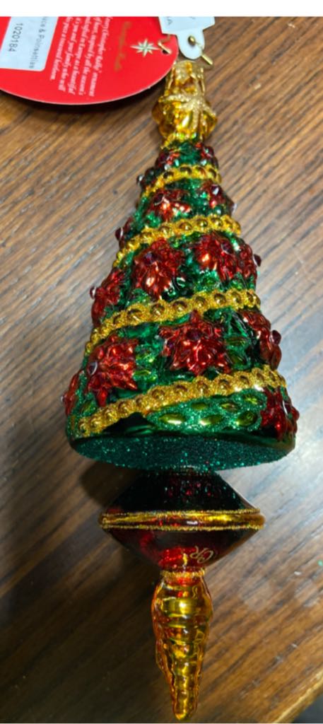 Peace and poinsettia  ornament collectible - Main Image 2