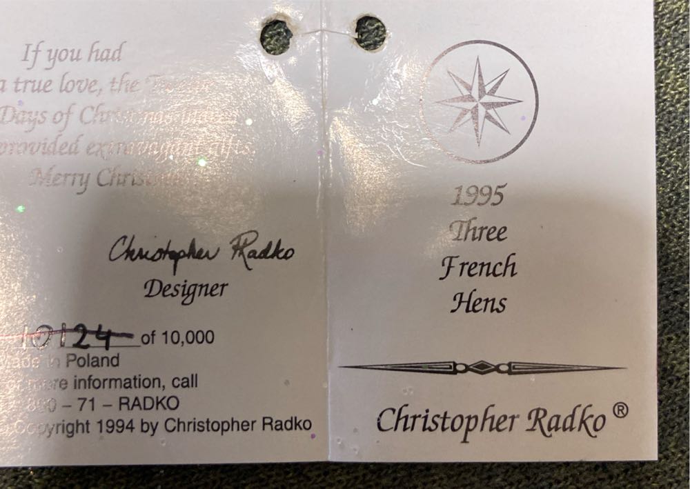 12 Days Of Christmas: 3 Three French Hens - 12 Days Of Christmas (12 Days Of Christmas) ornament collectible - Main Image 3