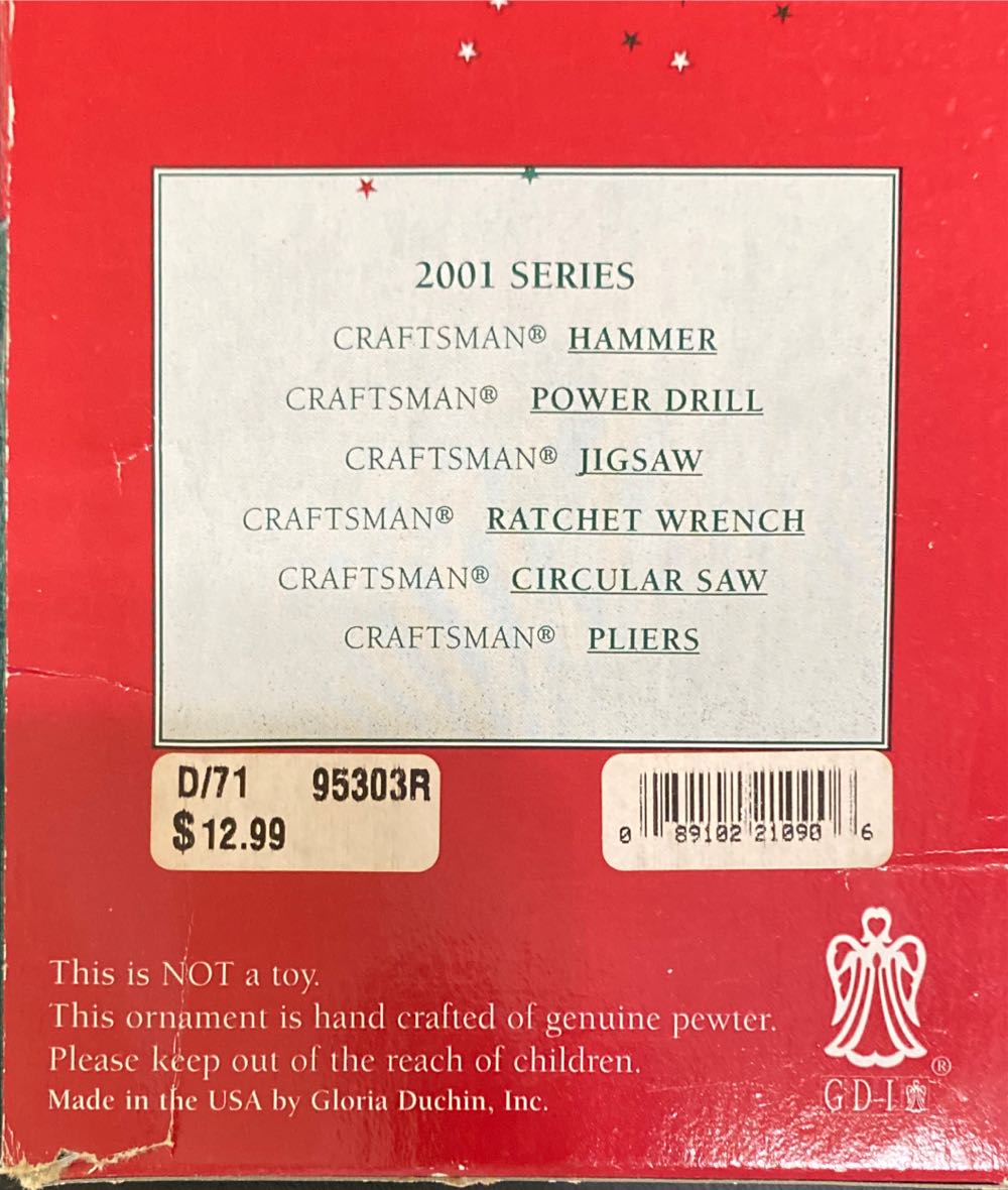 Craftsman Pewter Ratchet Wrench - Craftsman Tools ornament collectible [Barcode 089102210906] - Main Image 3