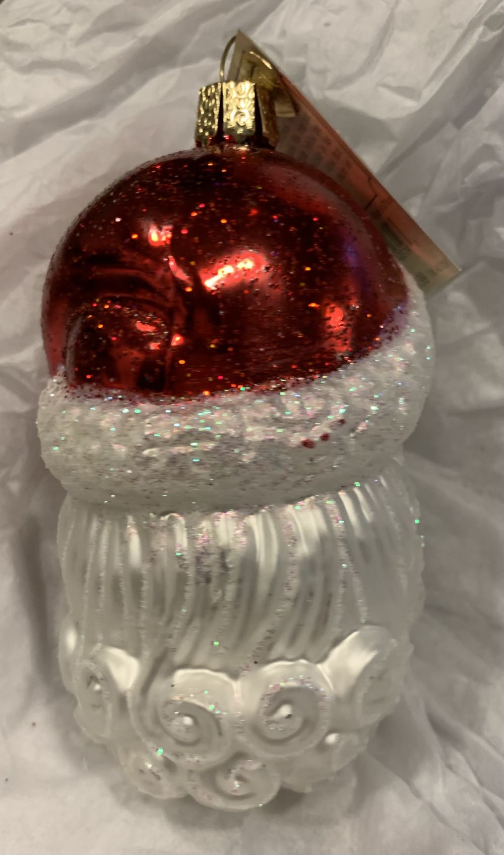 Old World Christmas Santa With Face Mask Blown Glass Unique Christmas Ornaments For Christmas Tree Decorations  (Santa) ornament collectible [Barcode 729343403193] - Main Image 3