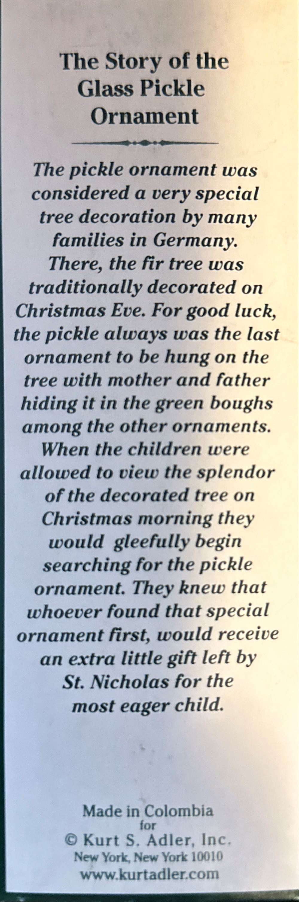 Pickle - Christmas Tree Pickle (Pickle) ornament collectible [Barcode 086131280689] - Main Image 2