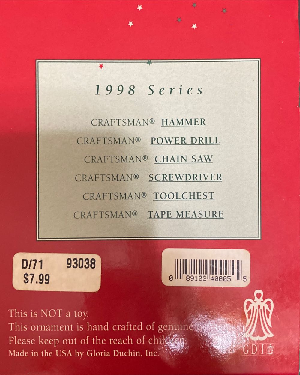 Craftsman Pewter Tape Measure - Craftsman Tools ornament collectible [Barcode 089102400055] - Main Image 3