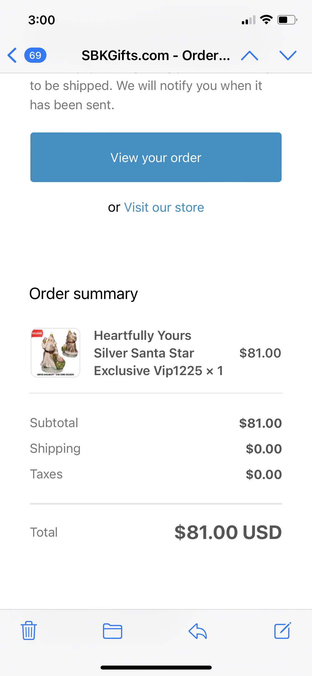 HY Silver Star Santa  ornament collectible - Main Image 2