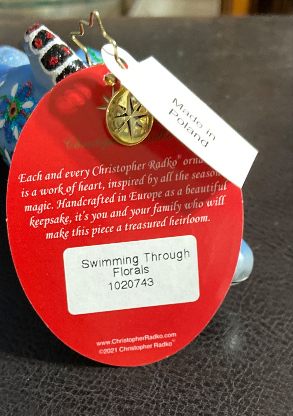 Swimming Through Florals  (Ocean) ornament collectible - Main Image 3