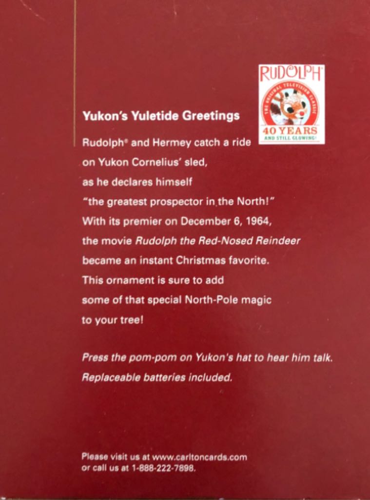 Rudolph The Red-Nosed Reindeer - Yukon’s Yuletide Ride - Rudolph The Red Nose Reindeer (Television) ornament collectible [Barcode 661526172048] - Main Image 2