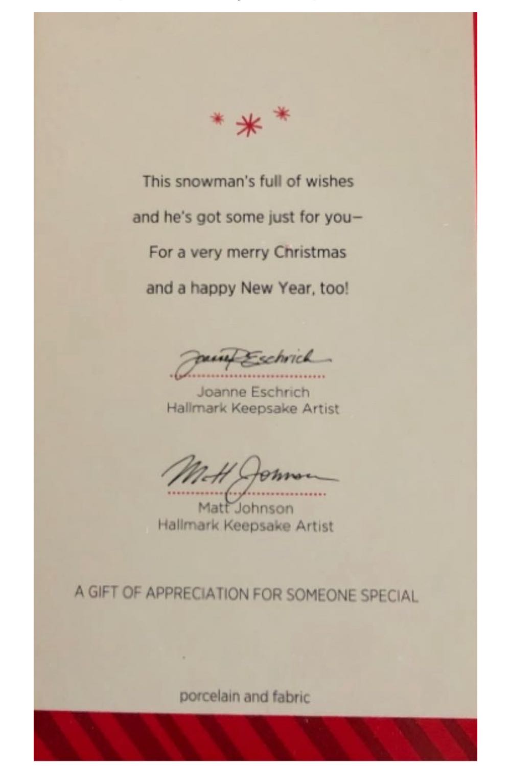 Merry Wishes Snowman - Snowman (Christmas) ornament collectible - Main Image 3