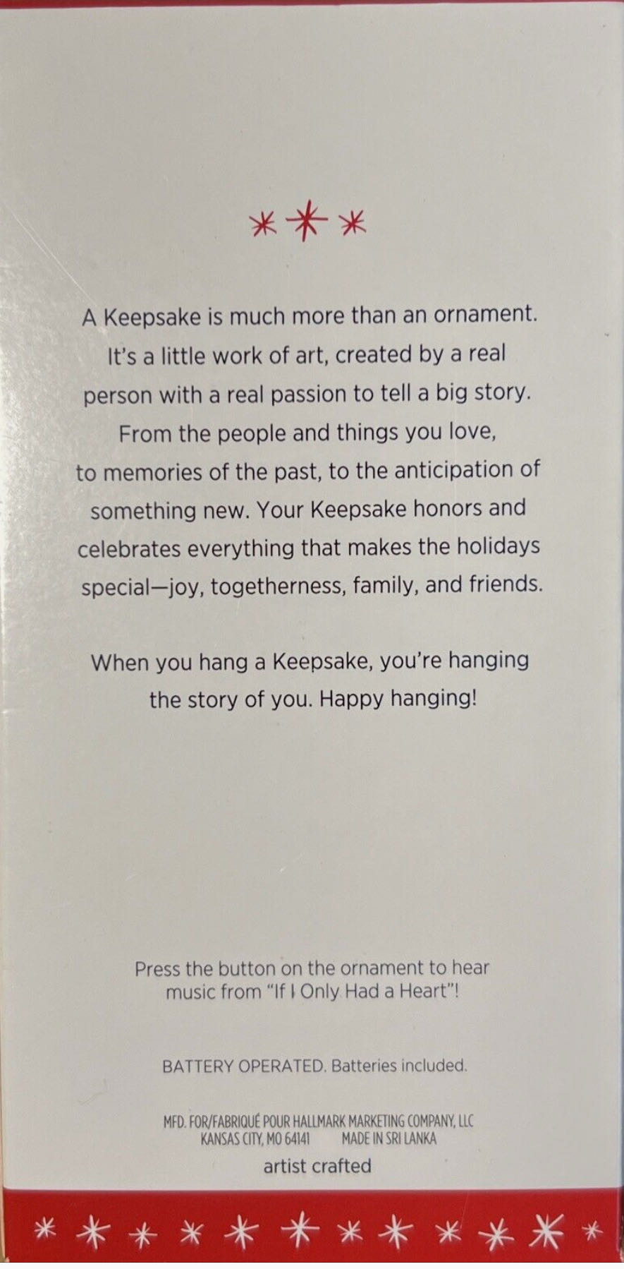 The Wizard Of Oz - If I Only Had a Heart - The Wizard Of Oz (Movie) ornament collectible [Barcode 763795090020] - Main Image 3