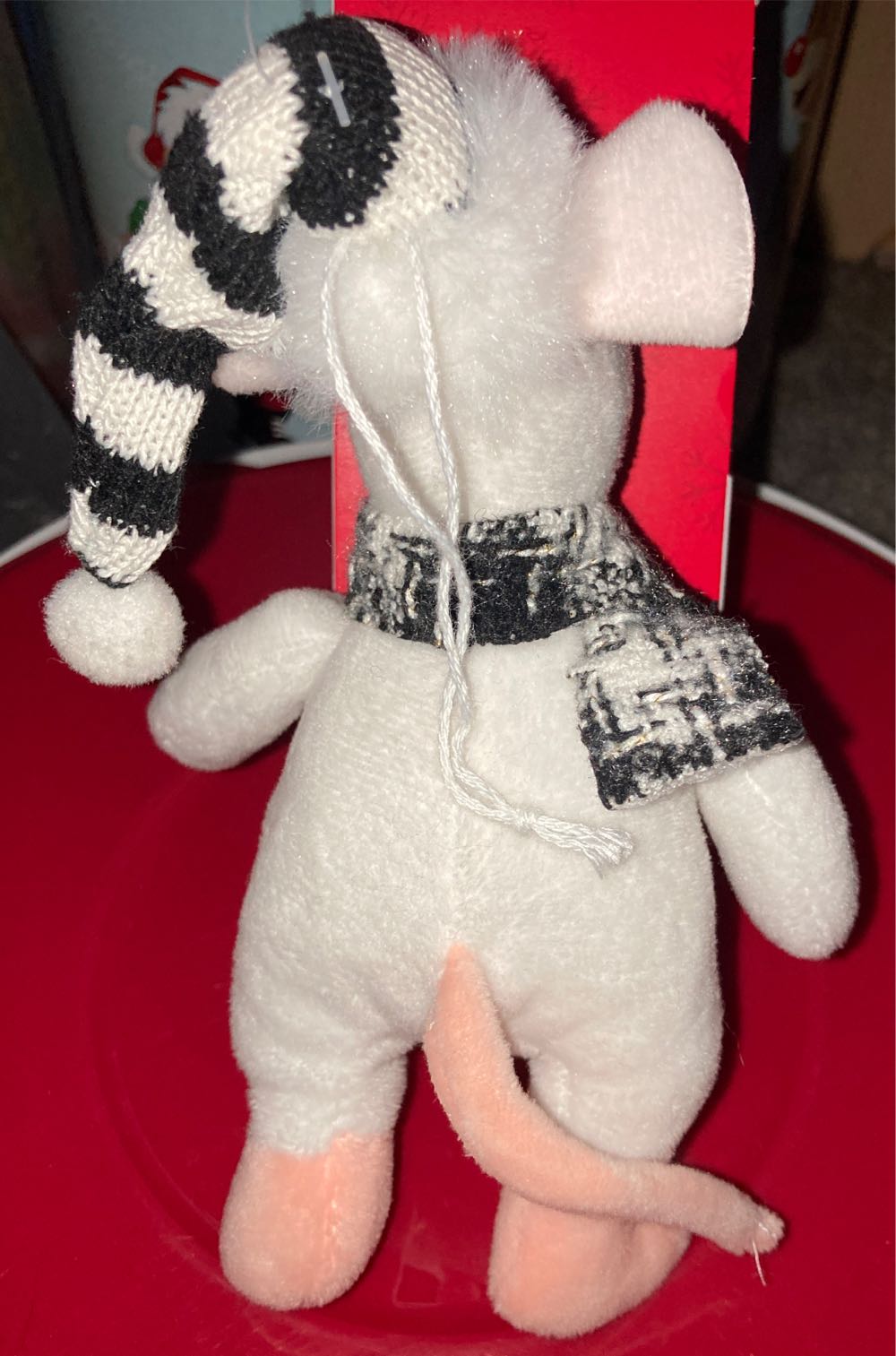 White Mouse Plush Ornament - Lil Man (Christmas) ornament collectible [Barcode 191421070182] - Main Image 3