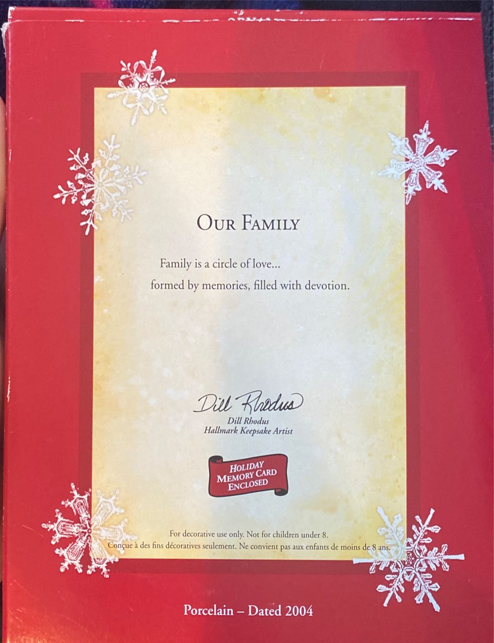 Hallmark Keepsake Ornament Christmas Our Family  ornament collectible [Barcode 015012822076] - Main Image 3