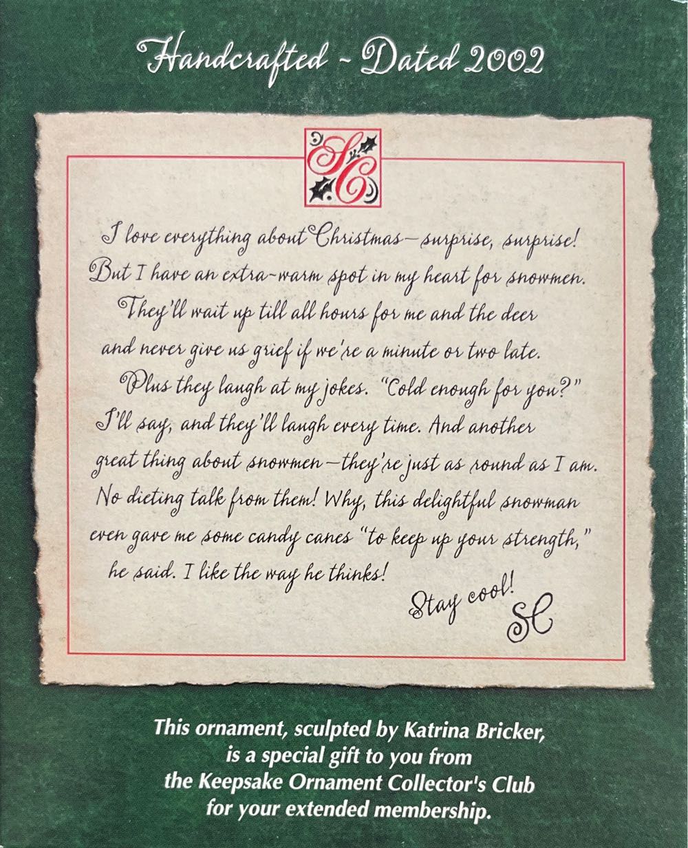 Snowman  (Snowman) ornament collectible - Main Image 2