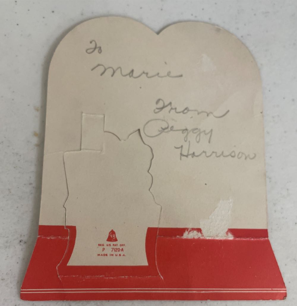 Golden Bell - Valentine - Standing Fold Out - Boy & Girl In School - P 7120-A - School (Standing Fold Out) ornament collectible - Main Image 2