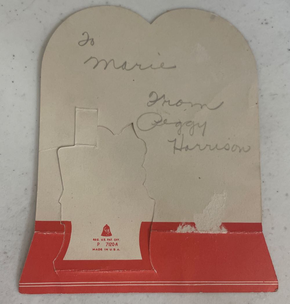 Golden Bell - Valentine - Standing Fold-Out - Kids In School - P 7120-A - School (Standing Fold Out) ornament collectible - Main Image 2