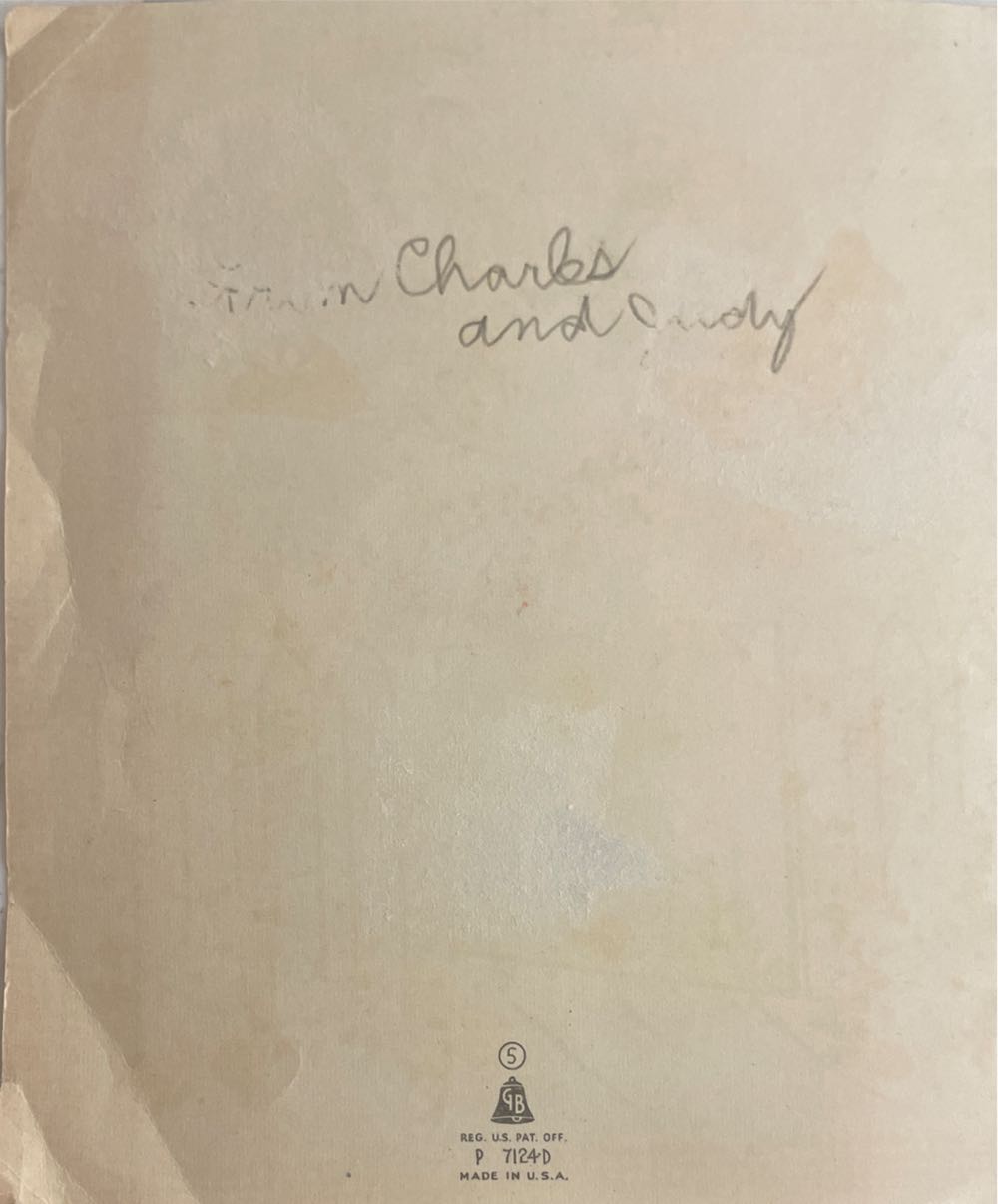 Golden Bell - Valentine - Modified French Fold - Boy Whistling - P 7124-D - Boy & Girl (Modified French Fold) ornament collectible - Main Image 3