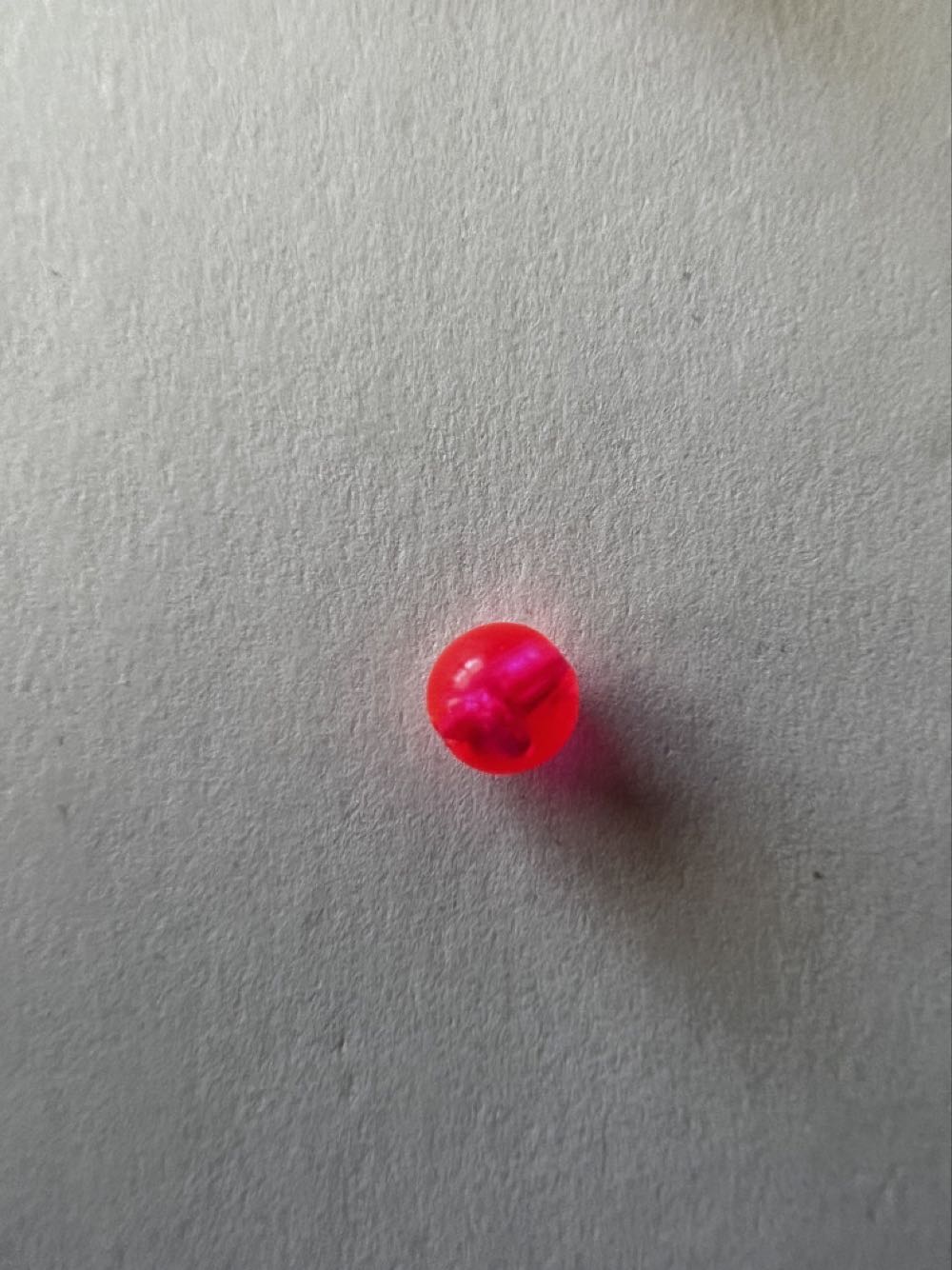Bead:  8mm - Smooth - Flo. Red -  Bead ornament collectible - Main Image 1