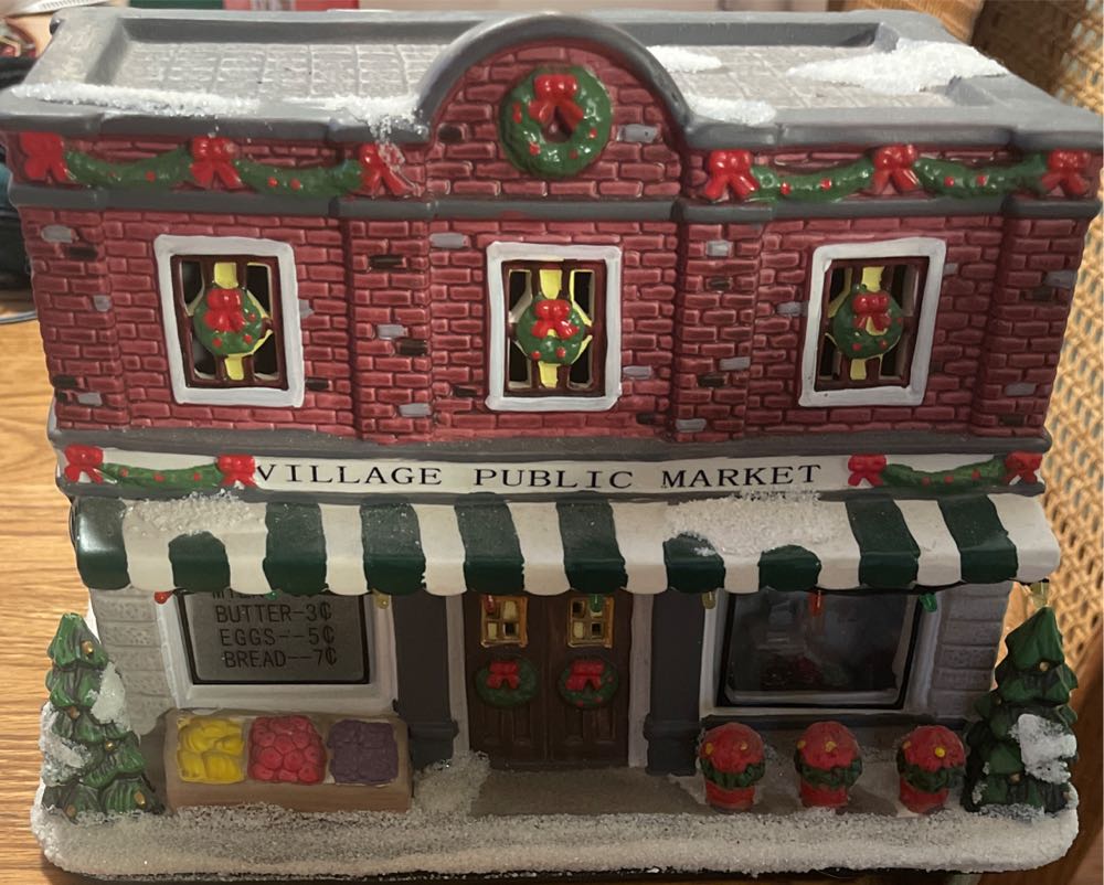 St. Nicholas Square Village Public Market Illuminated Original Box Free Ship  ornament collectible [Barcode 400942996995] - Main Image 2