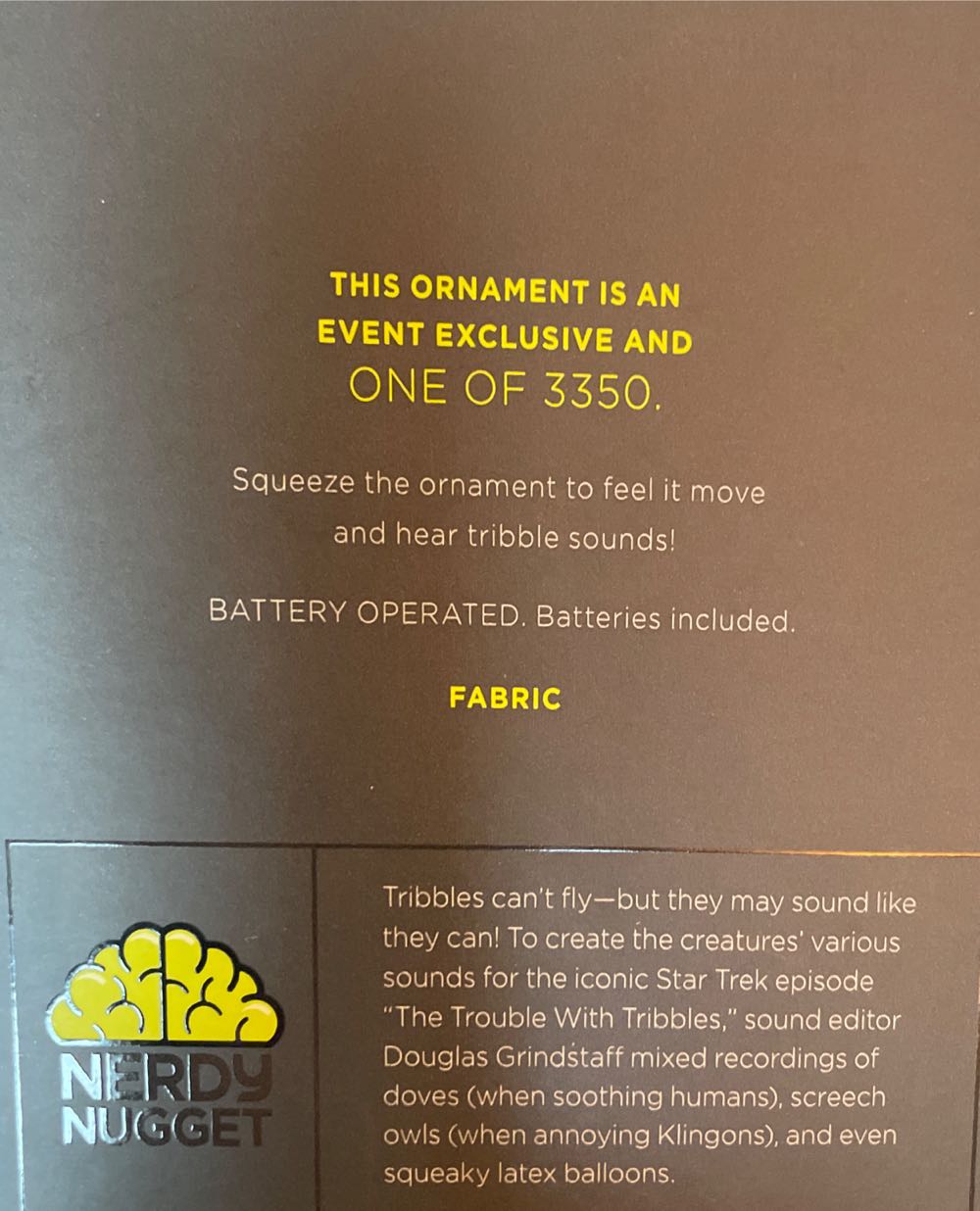 Tribble  ornament collectible - Main Image 3