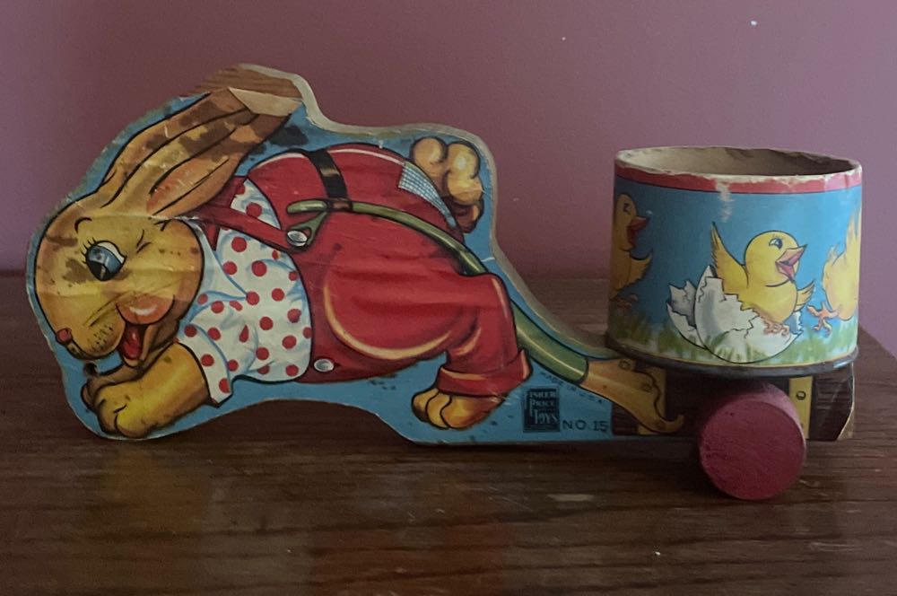 Fisher Price - Easter - Bunny Cart - Bunny (Pull Toy) ornament collectible - Main Image 3