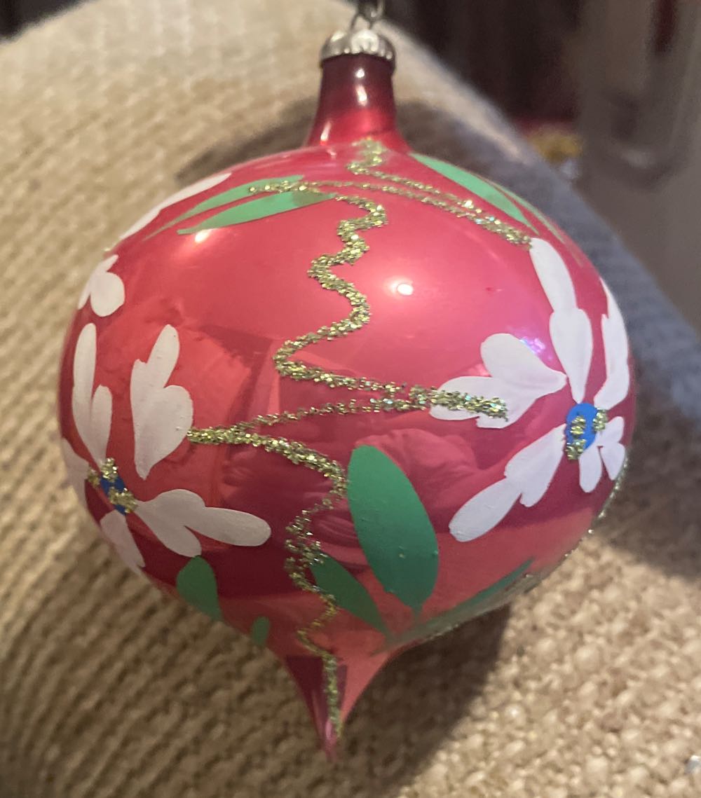 Poland - Teardrop - Flowers - Pink, White, Green, Blue, Gold Glitter - Flowers (Teardrop) ornament collectible - Main Image 2
