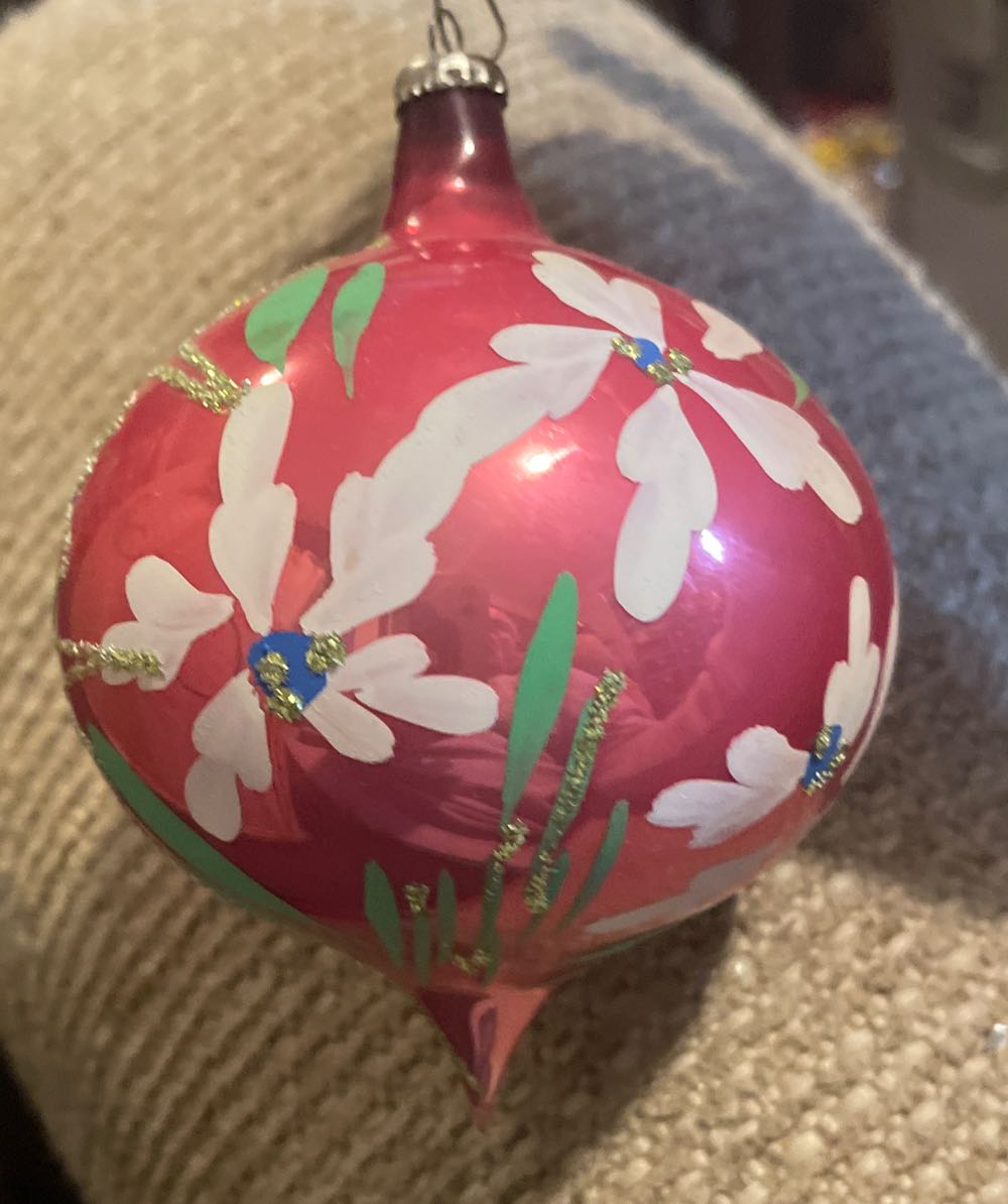 Poland - Teardrop - Flowers - Pink, White, Green, Blue, Gold Glitter - Flowers (Teardrop) ornament collectible - Main Image 3