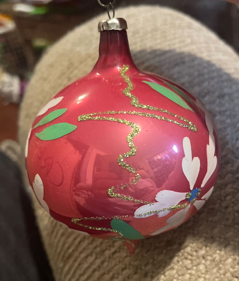 Poland - Teardrop - Flowers - Pink, White, Green, Blue, Gold Glitter - Flowers (Teardrop) ornament collectible - Main Image 4