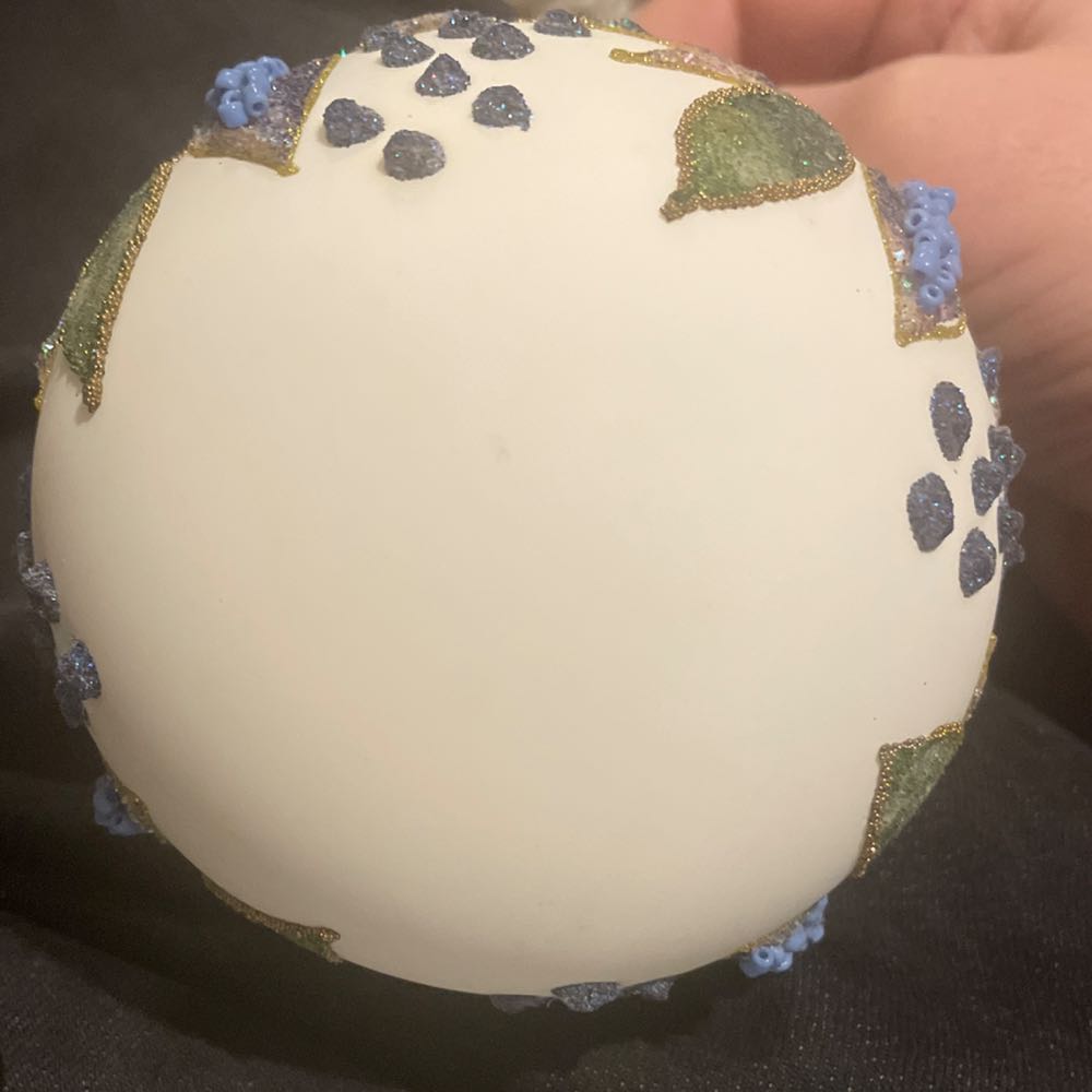 Uno Alla Volta - Blue Leaf - Leaves (Round) ornament collectible - Main Image 4