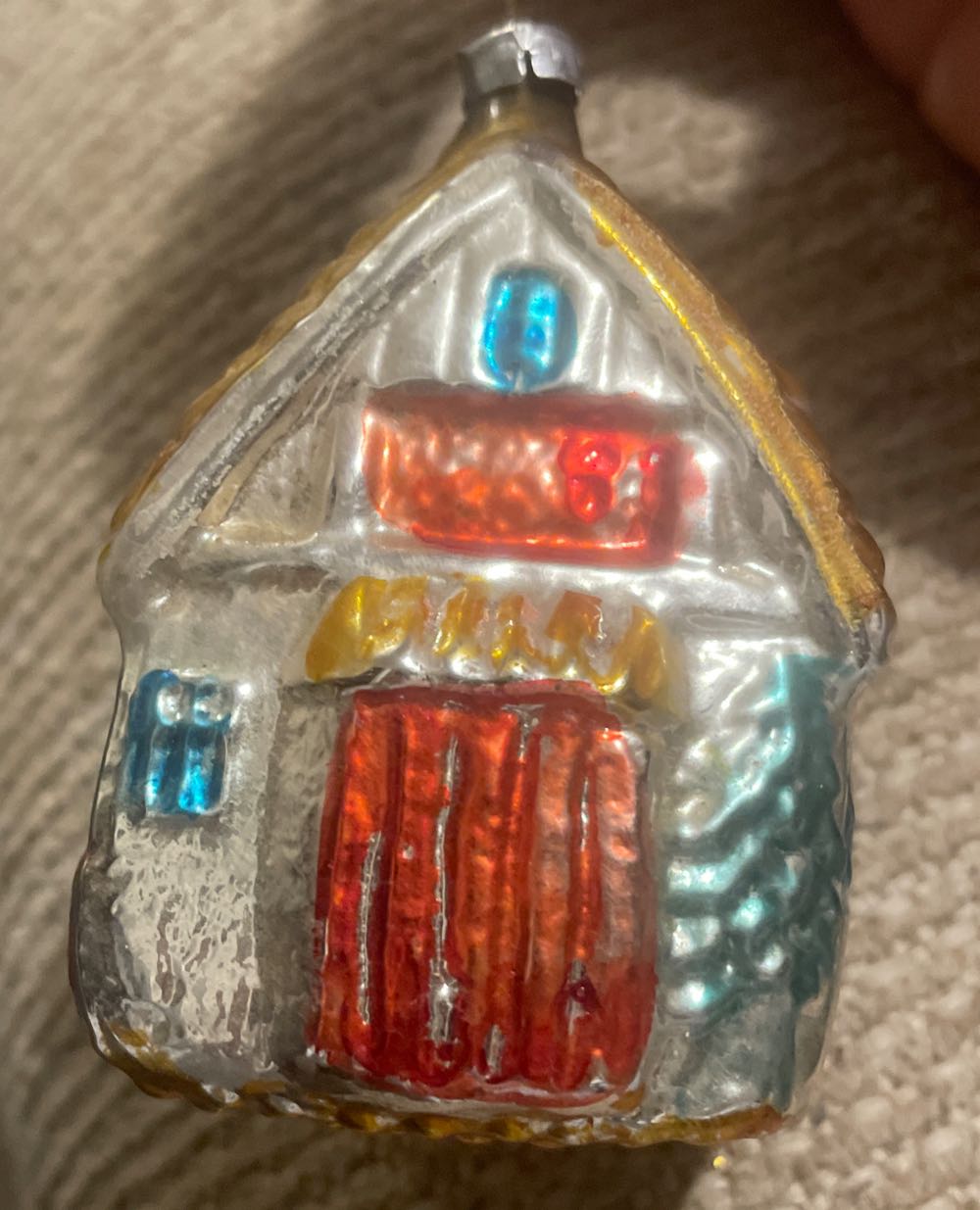 Figural - Mica Stripped Stocking With Duck