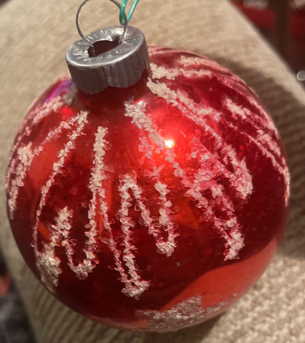 Shiny Brite - Round - Mica - Stars & Swirls - Red - Stars & Swirls (Round) ornament collectible - Main Image 3