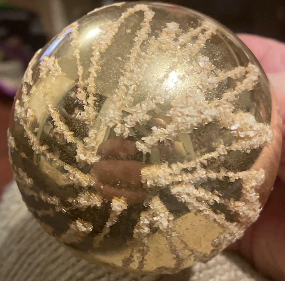 Shiny Brite - Round - Mica - Stars & Swirls - Gold - Stars & Swirls (Round) ornament collectible - Main Image 2