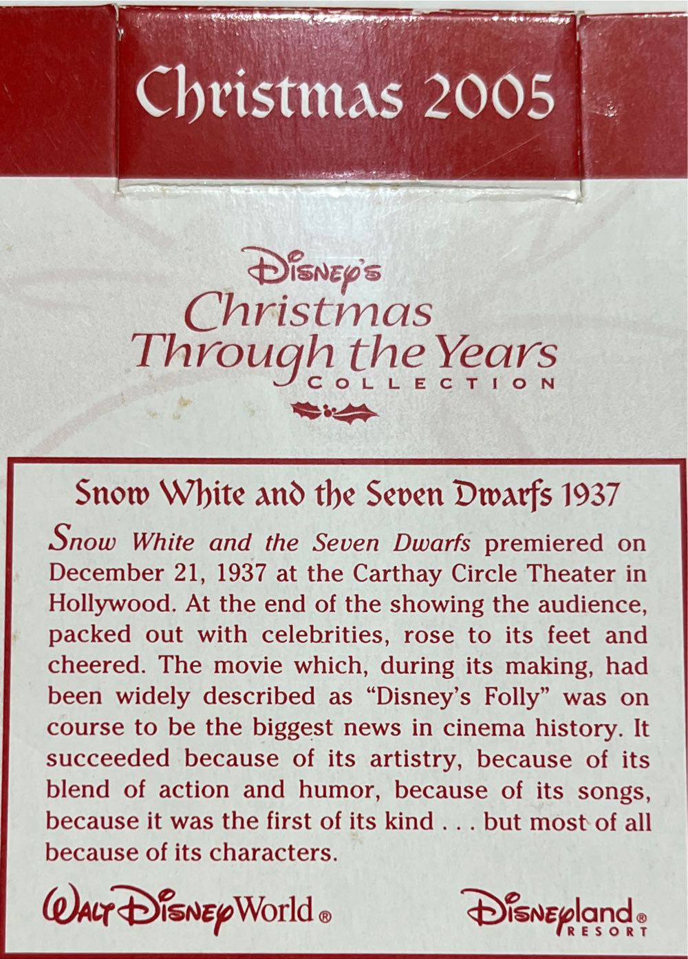 Snow White  (Disney) ornament collectible [Barcode 400153766868] - Main Image 3