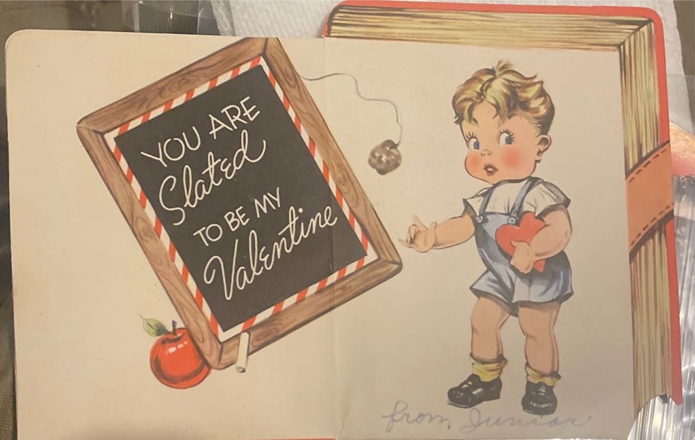 Doubl-Glo - Valentine - Teacher - Boy With Book - P-7703/1 - Teacher (Valentine) ornament collectible - Main Image 2