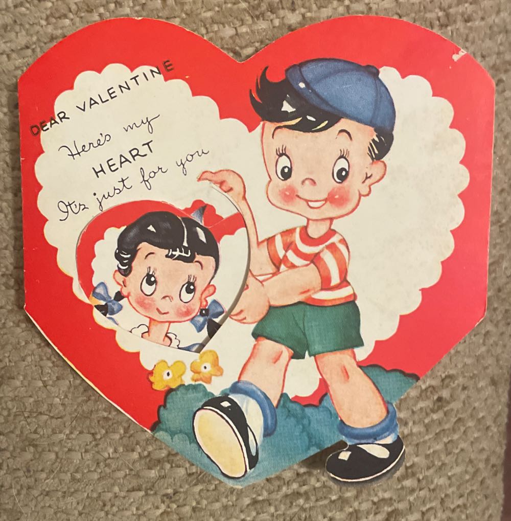 A-meri-card - Boy Holding Valentine - P-138 - Bi-Fold (Valentine) ornament collectible - Main Image 3