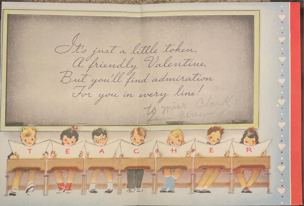 Golden Bell - Valentine - Teacher - P 7149B - French Fold (Valentine) ornament collectible - Main Image 2