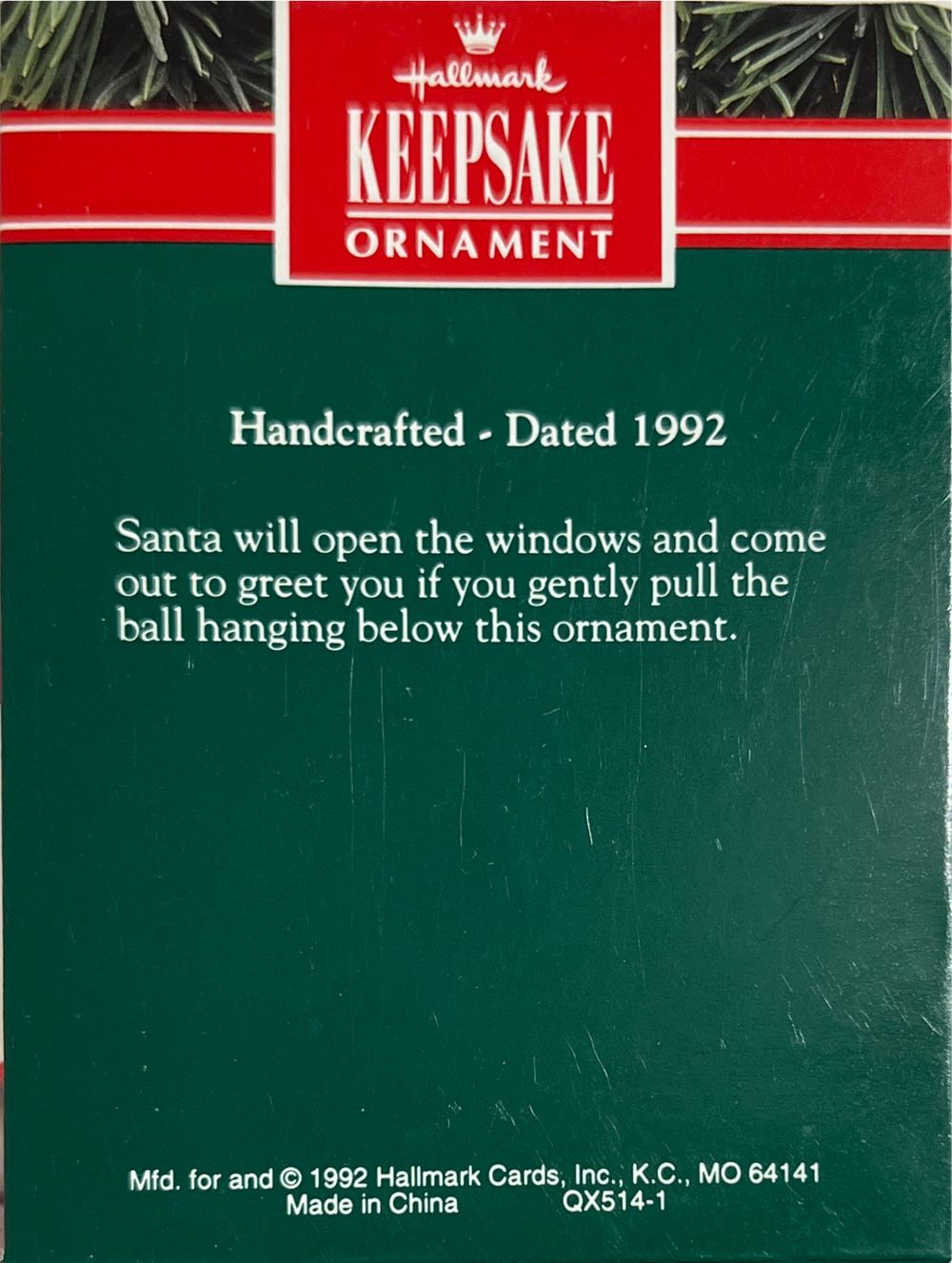 Hello-Ho-Ho  (Santa) ornament collectible [Barcode 070000027451] - Main Image 2