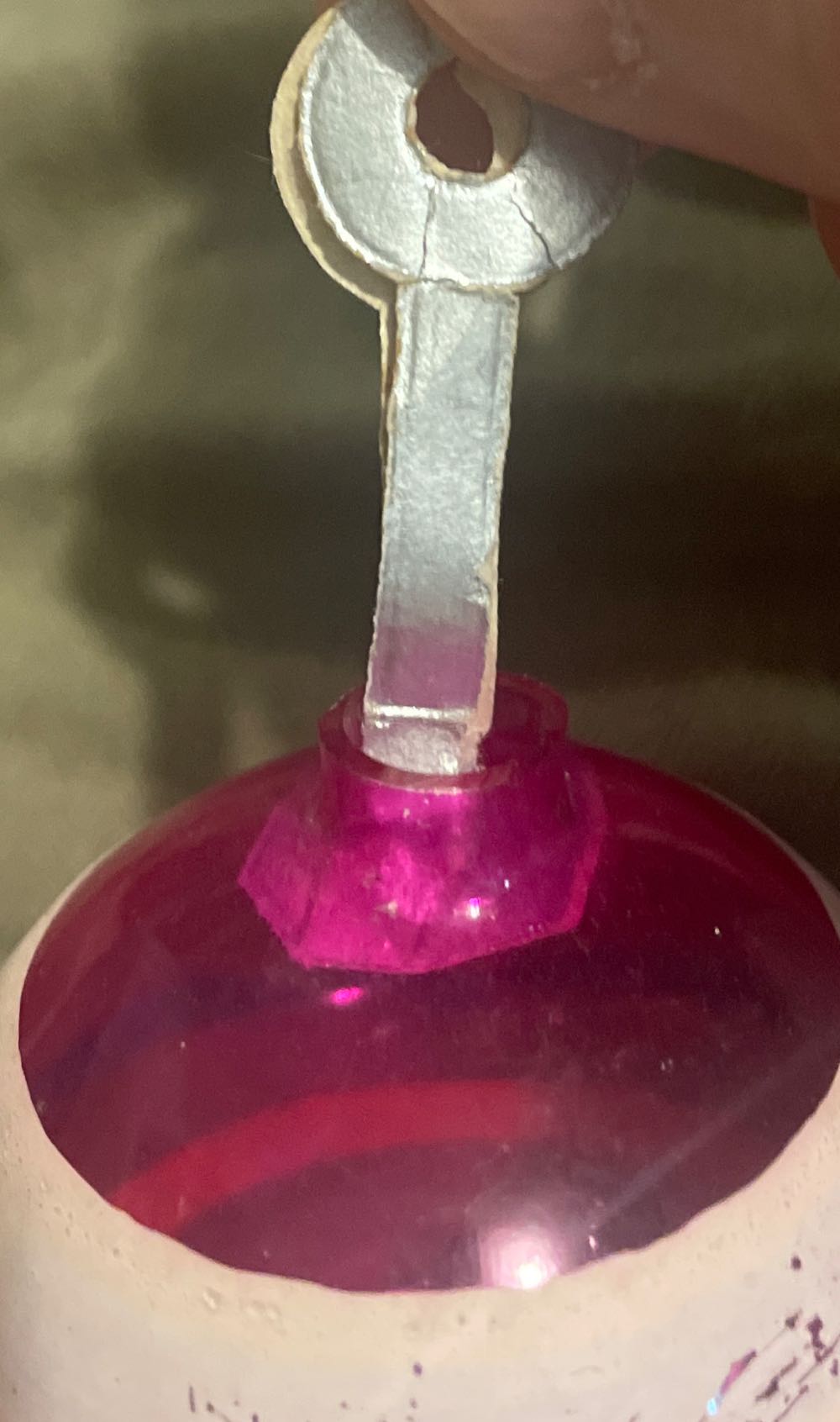 Shiny Brite - Round - Unsilvered - Paper Cap - Stripes - Unsilvered (Round) ornament collectible - Main Image 2