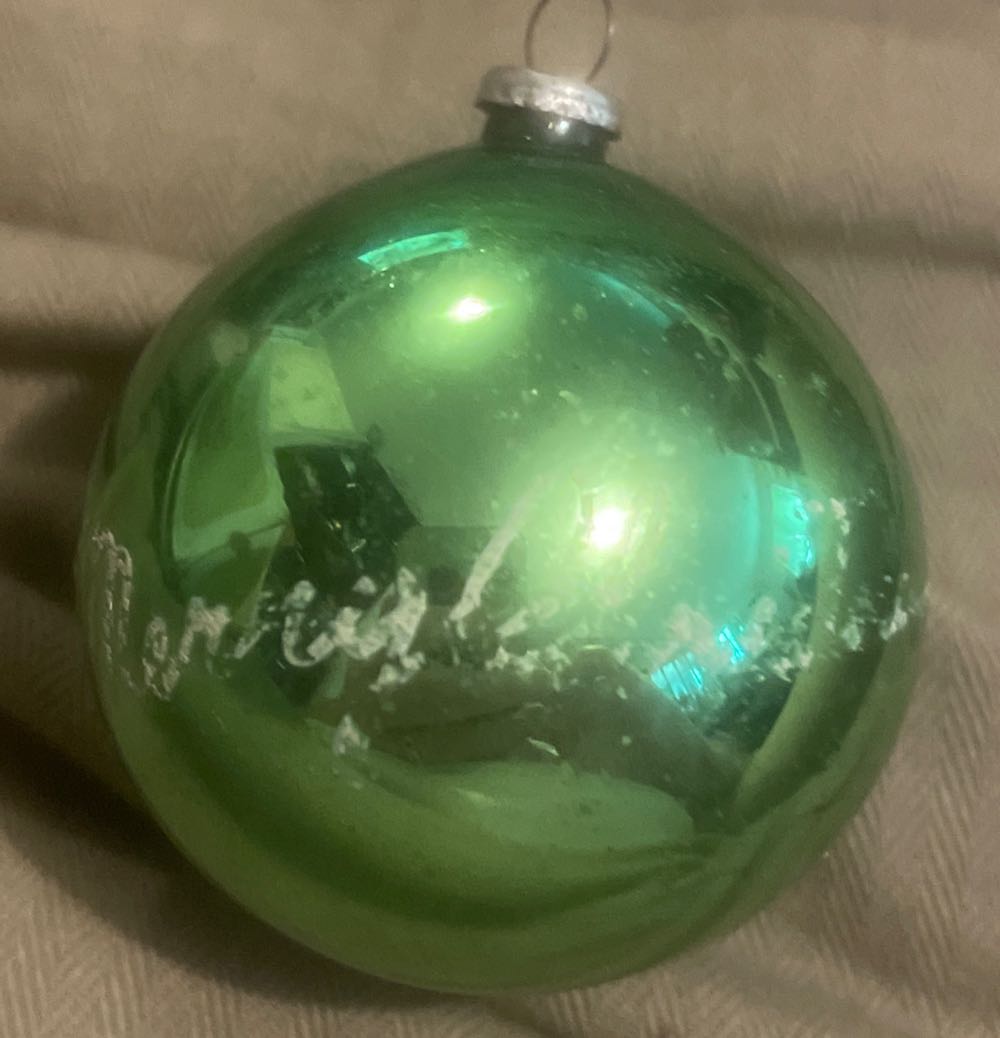 Japan - Round - Green - Stencil - Merry Christmas - Stencil (Round) ornament collectible - Main Image 2