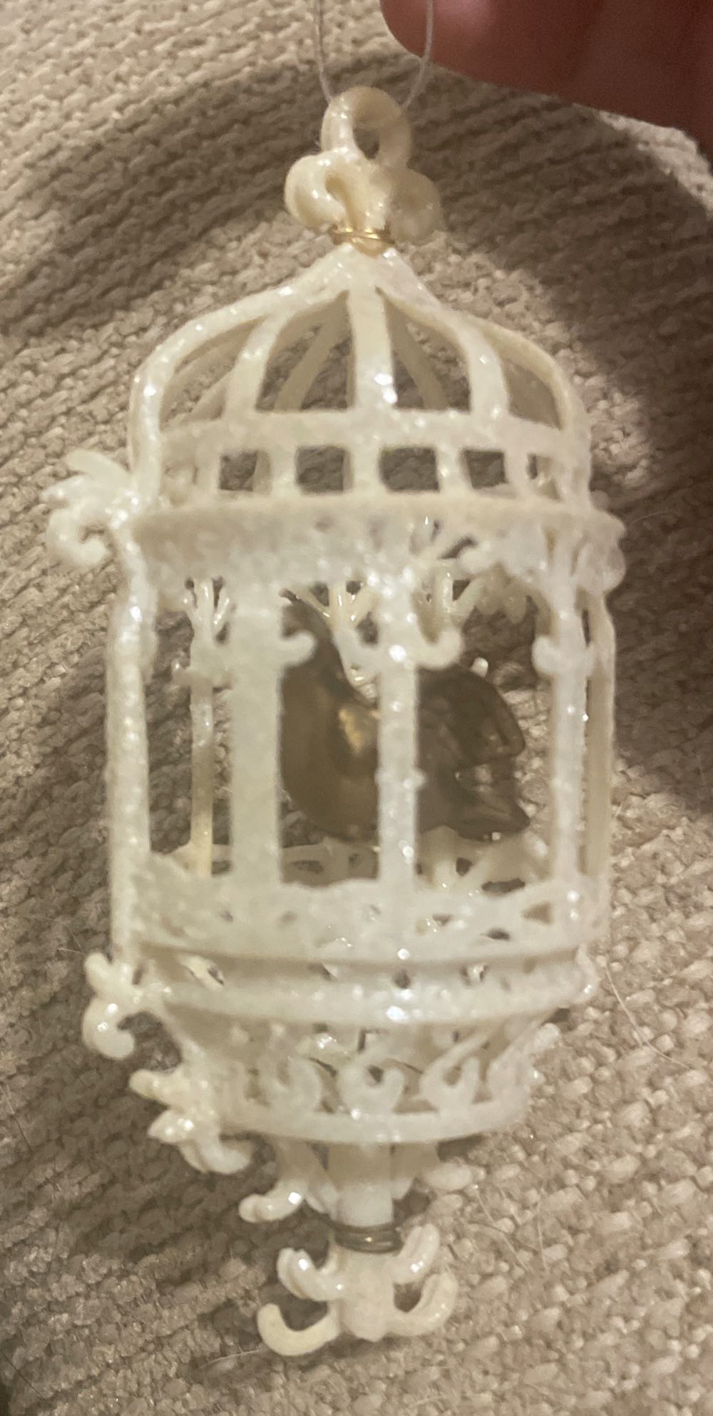 Birdcage - White - Bird - Gold - Bird (Birdcage) ornament collectible - Main Image 2