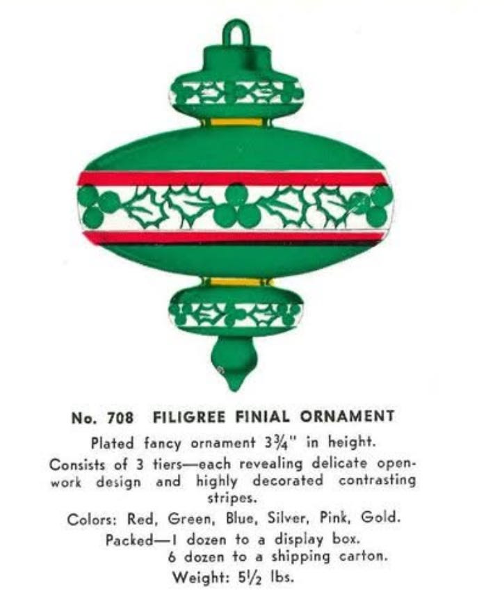 Bradford - Filigree Finial - #708 - Silver - Finial (Filigree) ornament collectible - Main Image 2