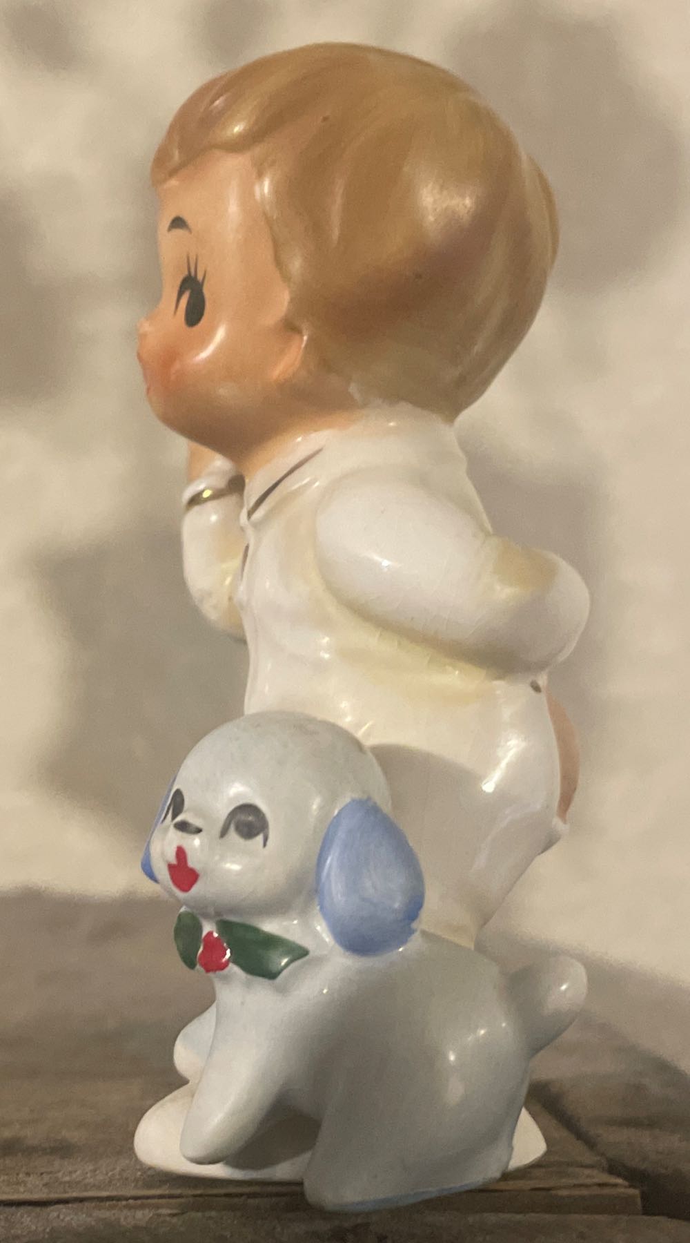 Josef Originals - Happiness Is - Boy With Puppy - Holly Collar - Happiness Is (Collectible Series) ornament collectible - Main Image 2